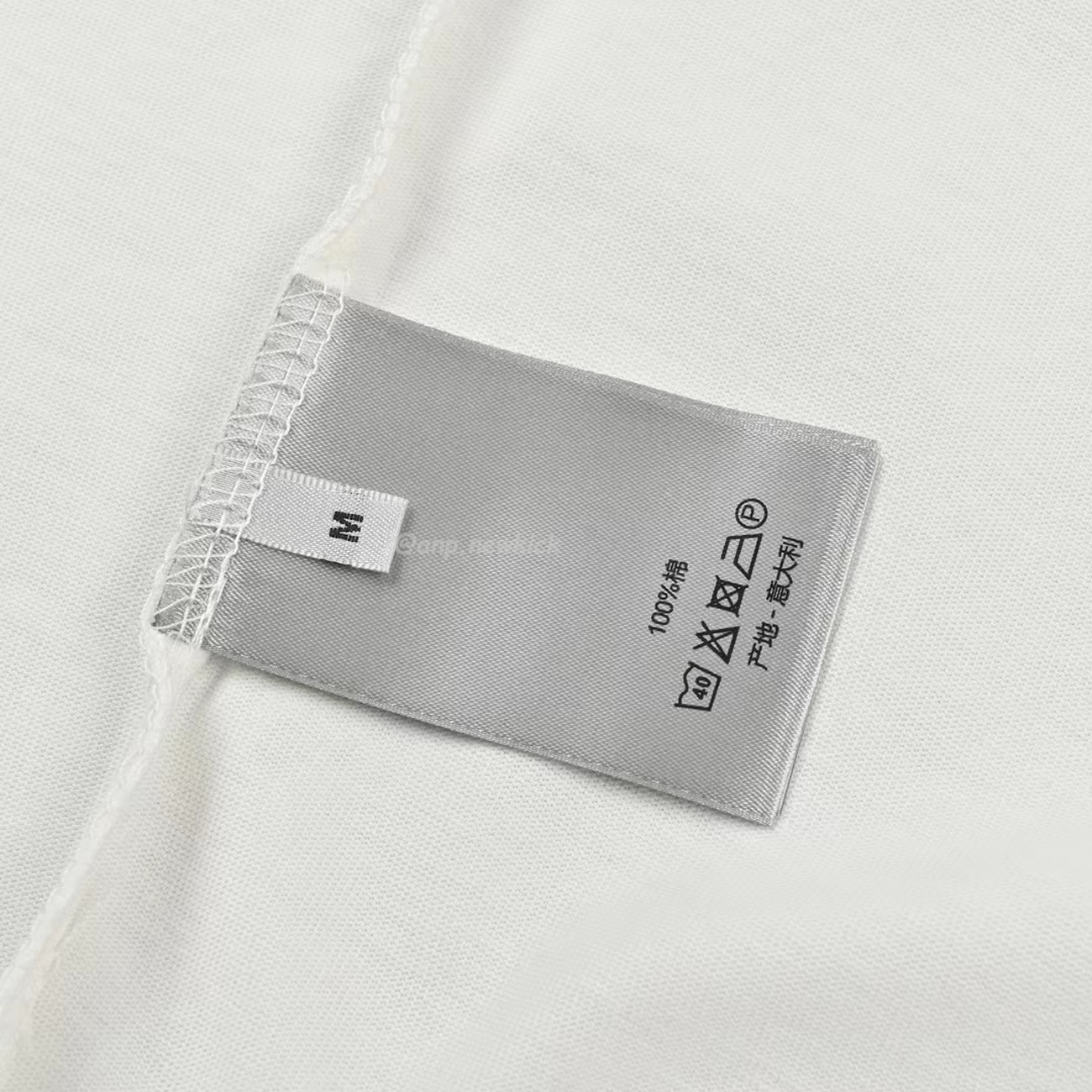 Dior Wide Body Bamboo Pure Cotton Plain Weave Fabric T Shirt White Navy (10) - www.newkick.vip